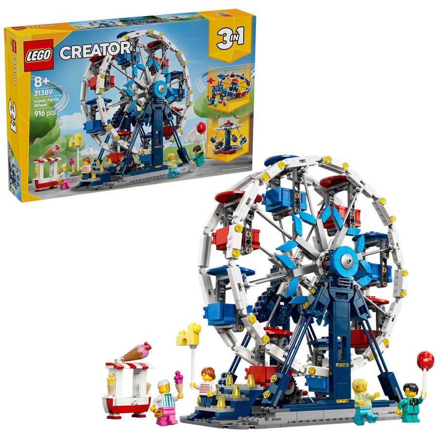 LEGO Iconic Ferris Wheel Construction Toy Creator 3 in 1 916 Pieces 31389