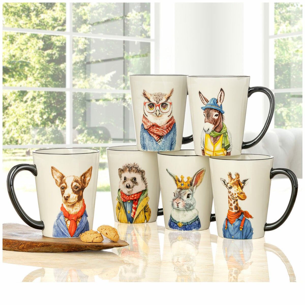 Signature Housewares 503mL Stoneware Animal Mug Set 6 Piece Chip Resistant — image 4