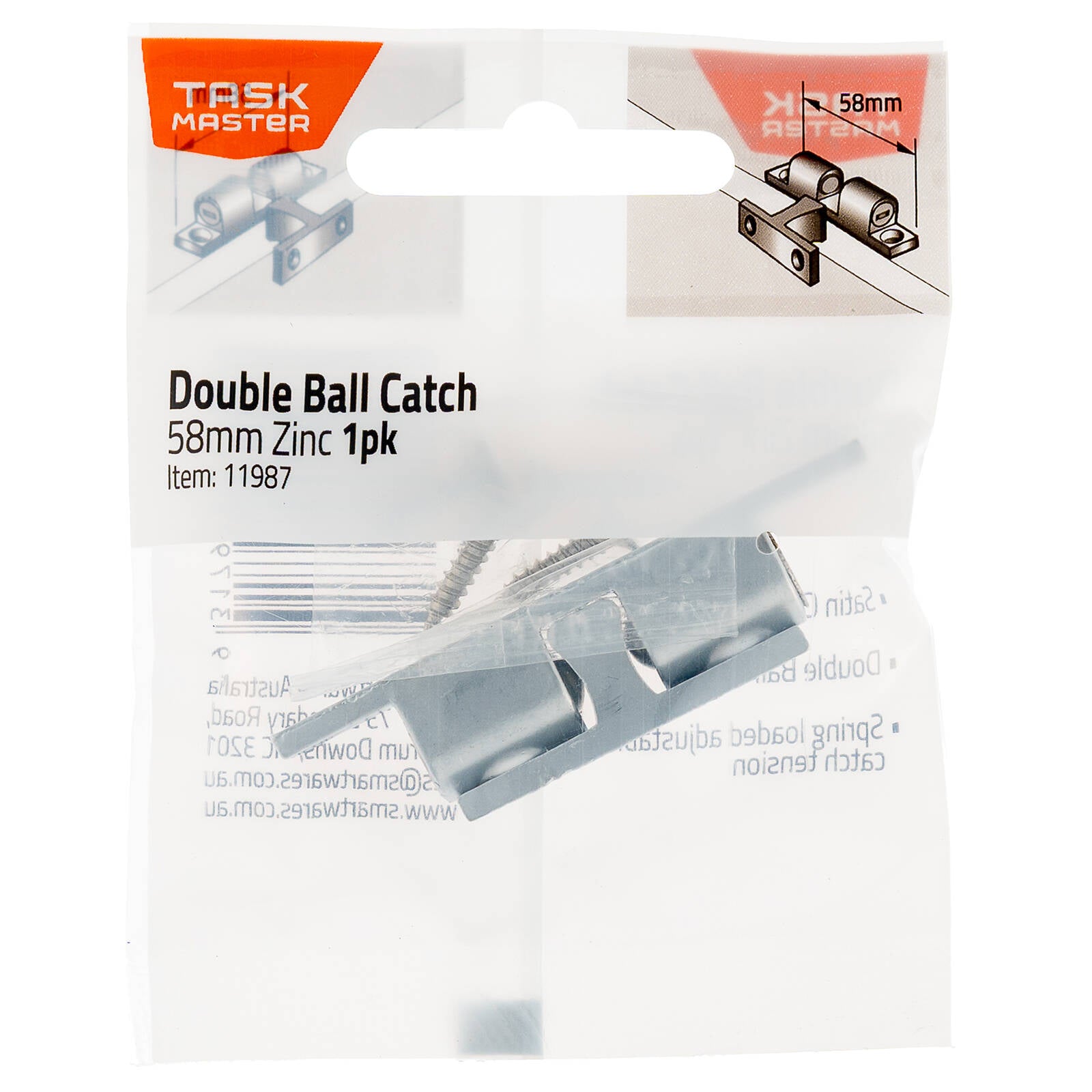 Taskmaster 58mm Zinc Double Ball Catch