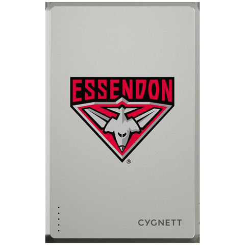 Cygnett Essendon Bombers Wireless Portable Charger 5K Slim CY5363PBCHE
