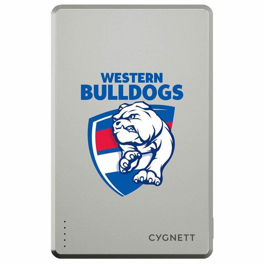 Cygnett Western Bulldogs AFL Portable Charger 5K Slim Power Bank Magnetic CY5376PBCHE