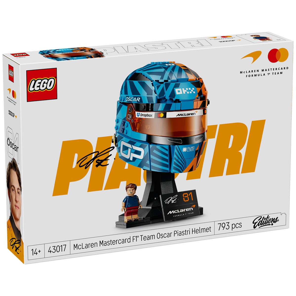 LEGO Oscar Piastri Racing Helmet Model Kit McLaren F1 Team 793 Pieces 43017 — image 3