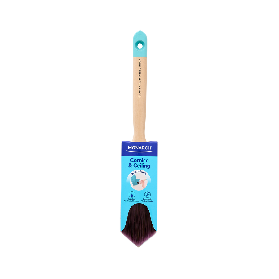 Monarch 50mm Cornice and Ceiling Synthetic Paint Brush, Diamond Tip Timber Handle
