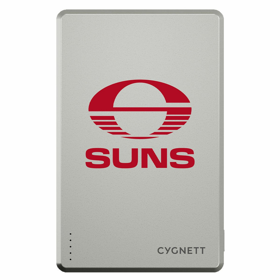 Cygnett Gold Coast Suns AFL Portable Charger 5K Slim Power Bank Magnetic CY5366PBCHE