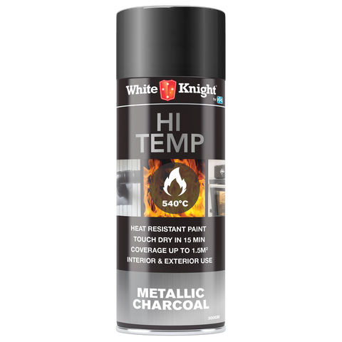 White Knight Hi Temp Spray Paint - 300g - Metallic Charcoal- Solvent Based - Heat Resistant - SuperSaverAU - view 1