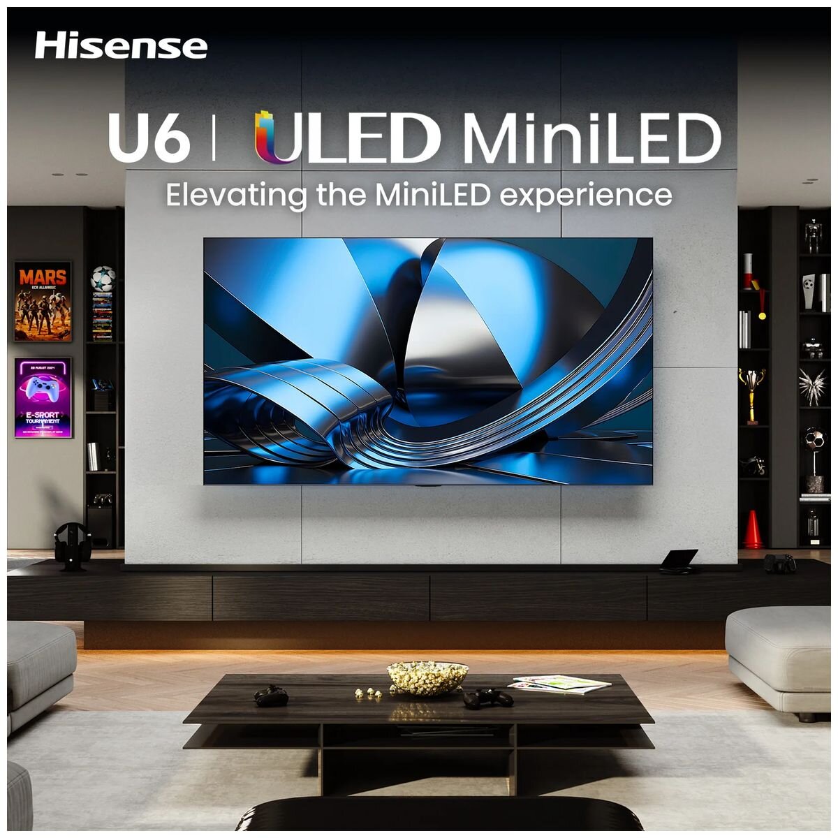 Hisense 100 Inch 4K Mini-LED Smart TV - 165Hz Refresh Rate, Quantum Dot, Dolby Vision - 100U6SAU