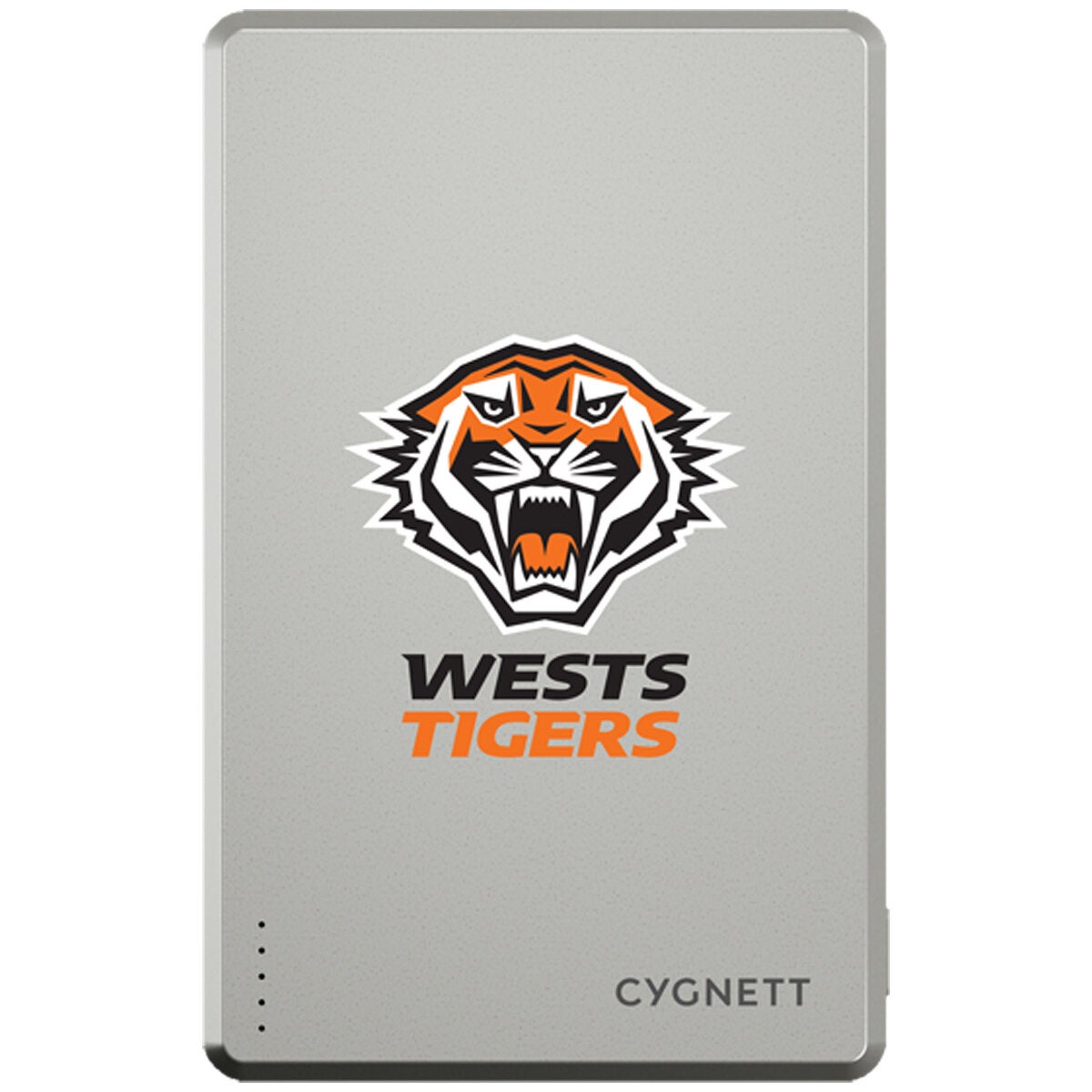 Cygnett Wests Tigers NRL Portable Charger 5K Magnetic Wireless USB-C CY5850PBCHE