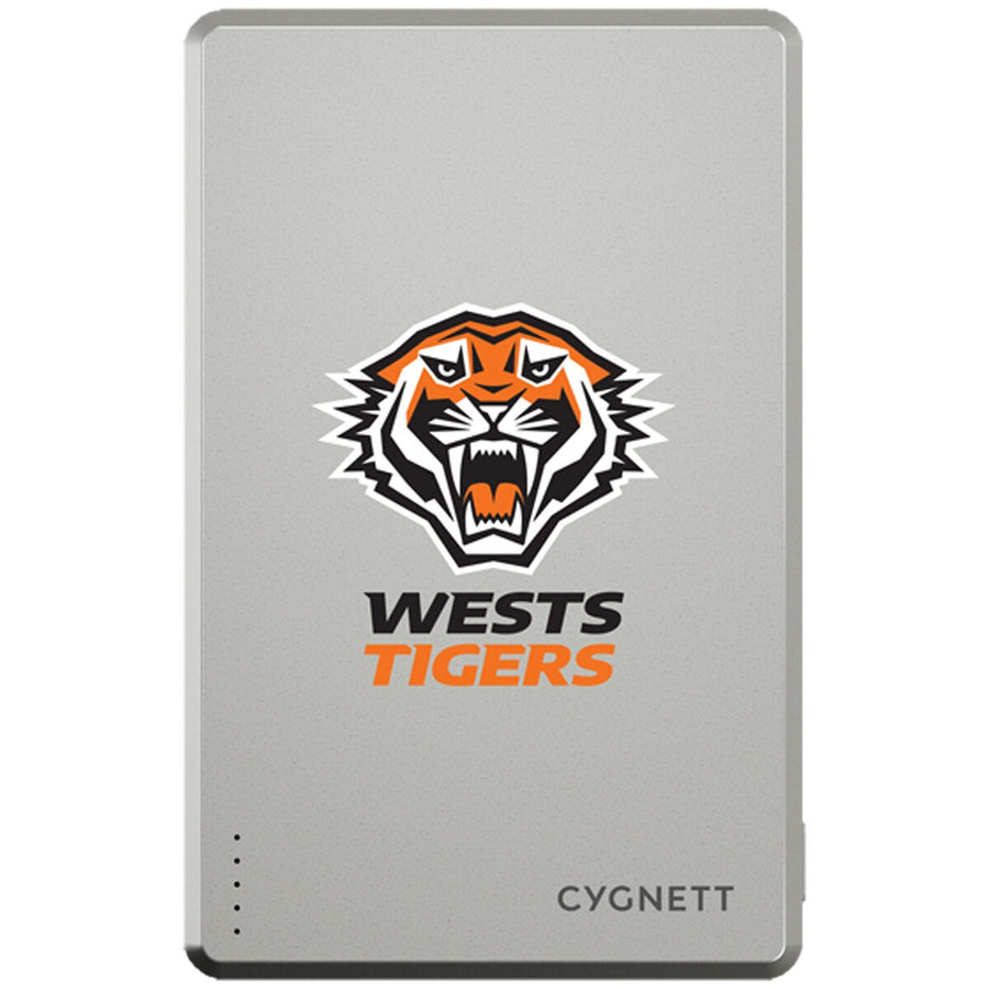 Cygnett Wests Tigers NRL Portable Charger 5K Magnetic Wireless USB-C CY5850PBCHE