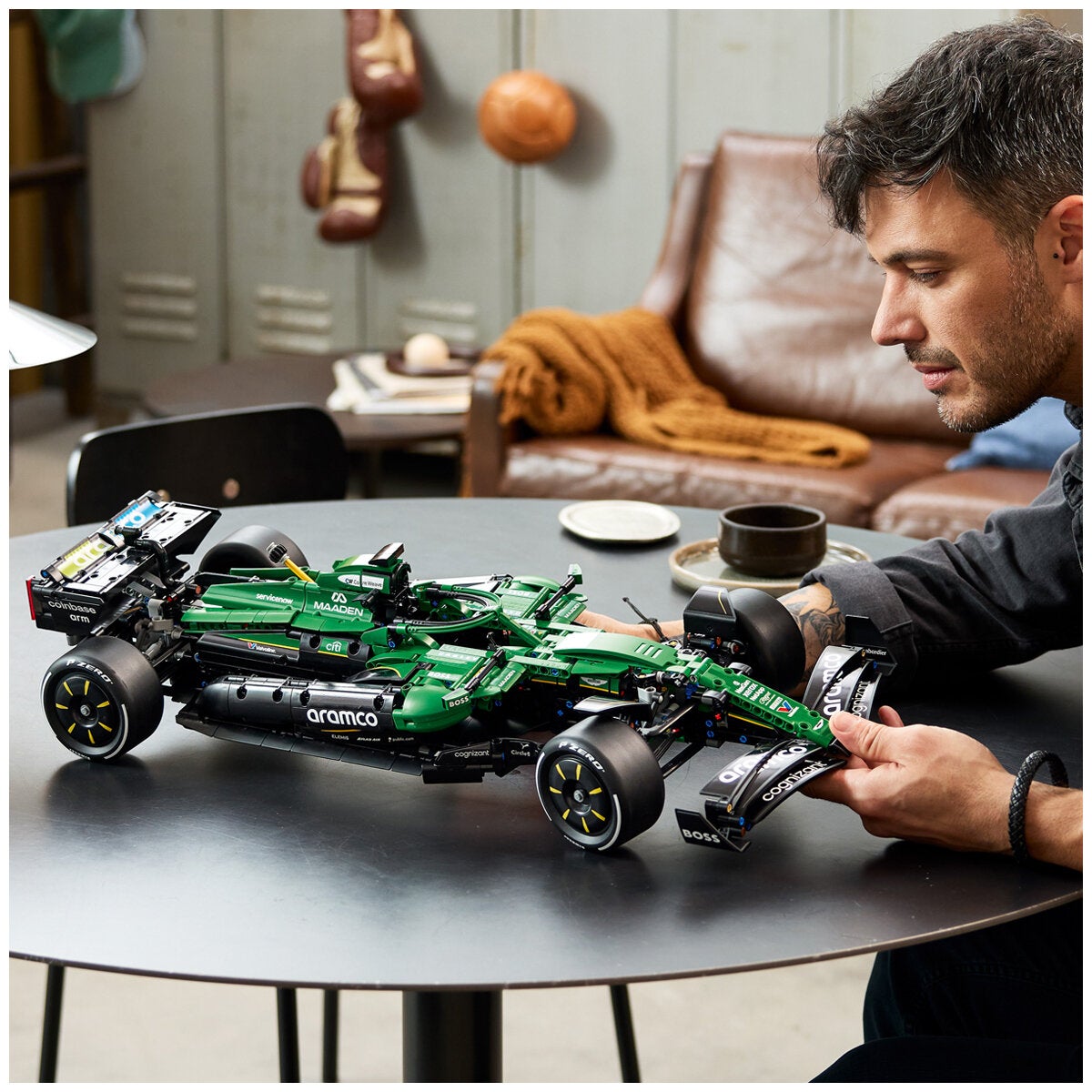 LEGO Aston Martin Aramco AMR25 Technic F1 Race Car Model Kit 1547 Pieces 42240 — image 3