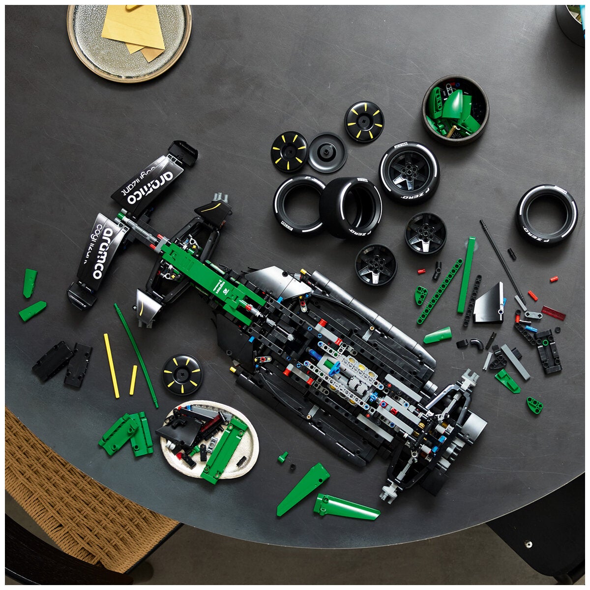 LEGO Aston Martin Aramco AMR25 Technic F1 Race Car Model Kit 1547 Pieces 42240 — image 2