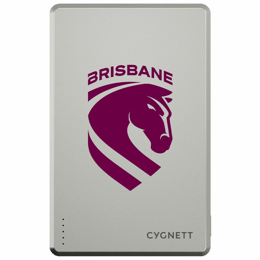 Cygnett Brisbane Broncos NRL Portable Charger 5K Power Bank Magnetic CY5818PBCHE