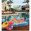 Spire Blue Stripe Adalus Inflatable Pool Lounger with Side Pockets and Handles