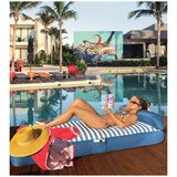 Spire Blue Stripe Adalus Inflatable Pool Lounger with Side Pockets and Handles — image 3