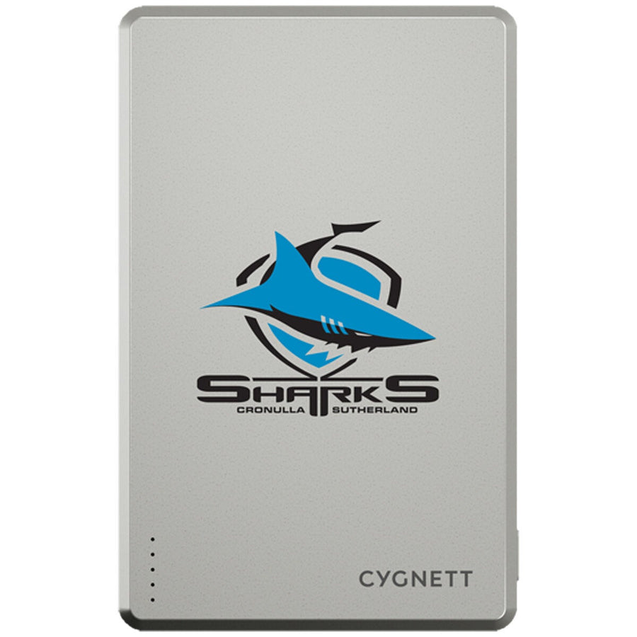 Cygnett Cronulla-Sutherland Sharks NRL Portable Charger 5K Magnetic USB-C CY5824PBCHE