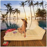 Spire Paradisus Inflatable Pool Lounger Yellow Stripe Olefin, 200kg Rated — image 7