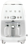 Smeg 50s Retro Style Drip Filter Coffee Machine - 1.25L Carafe, Keep Warm Mode, White - DCF02WHAU