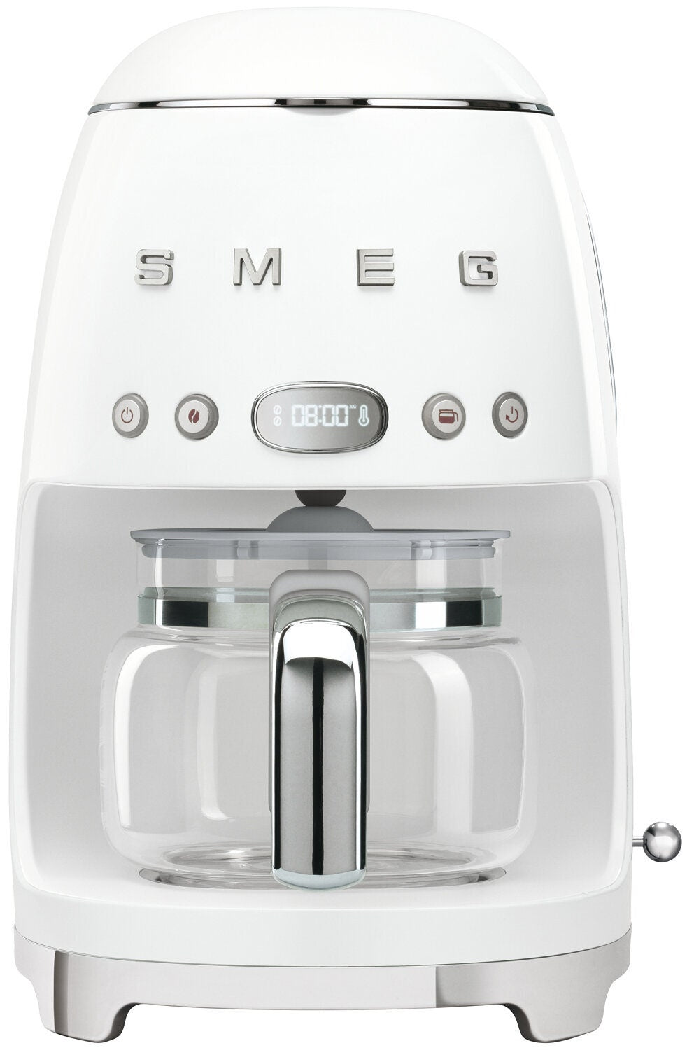 Smeg 50s Retro Style Drip Filter Coffee Machine - 1.25L Carafe, Keep Warm Mode, White - DCF02WHAU