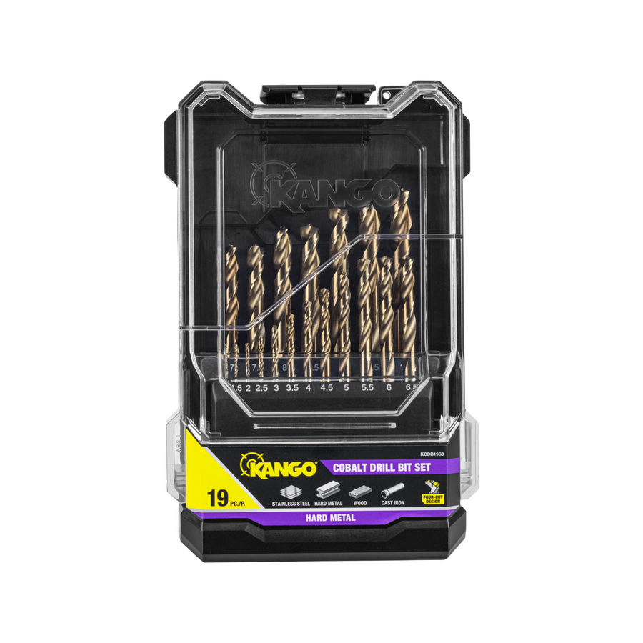 Kango 19 Piece Cobalt Drill Bit Set - 1mm to 10mm - Durable Precision - SuperSaverAU - view 1