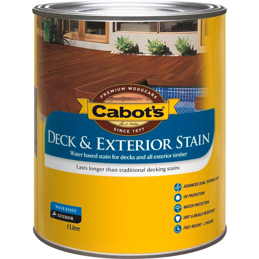 Cabot S Merbau Water Based Deck Stain 1L UV Protection Waterproof - SuperSaverAU - view 1