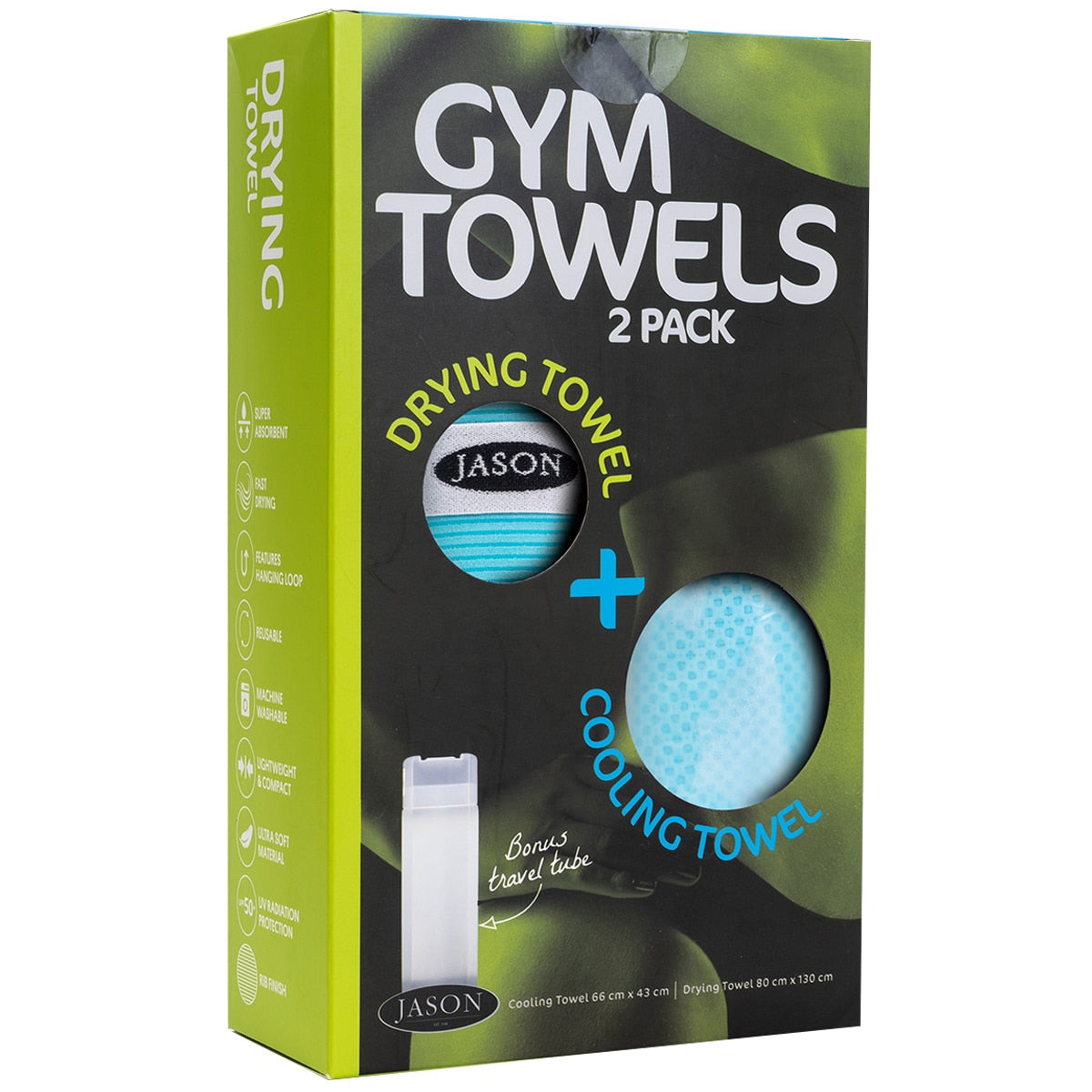 Jason Gym Towel 2 Pack Aqua - SuperSaverAU - view 4