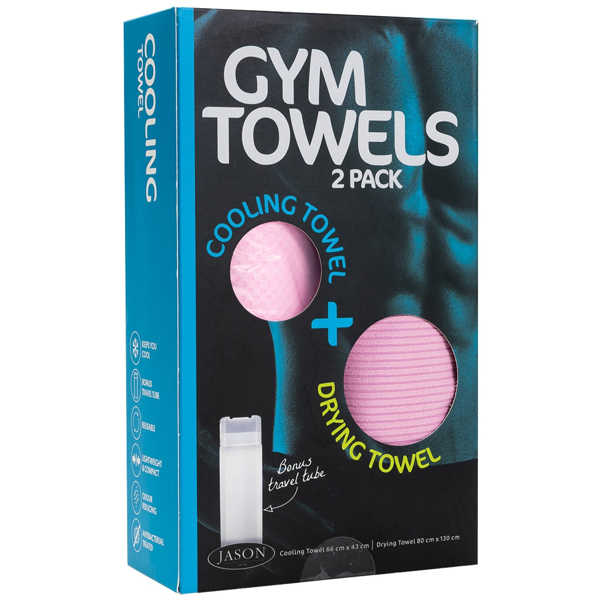 Jason Gym Towel 2 Pack Pink - SuperSaverAU - view 3