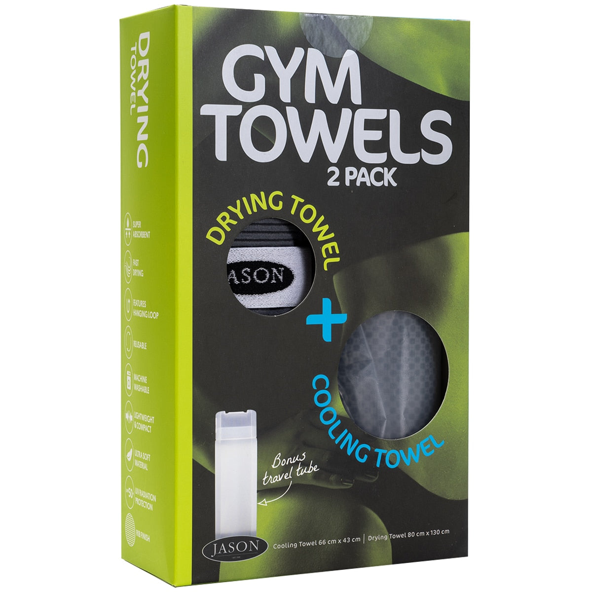 Jason Gym Towel 2 Pack Charcoal - SuperSaverAU - view 4
