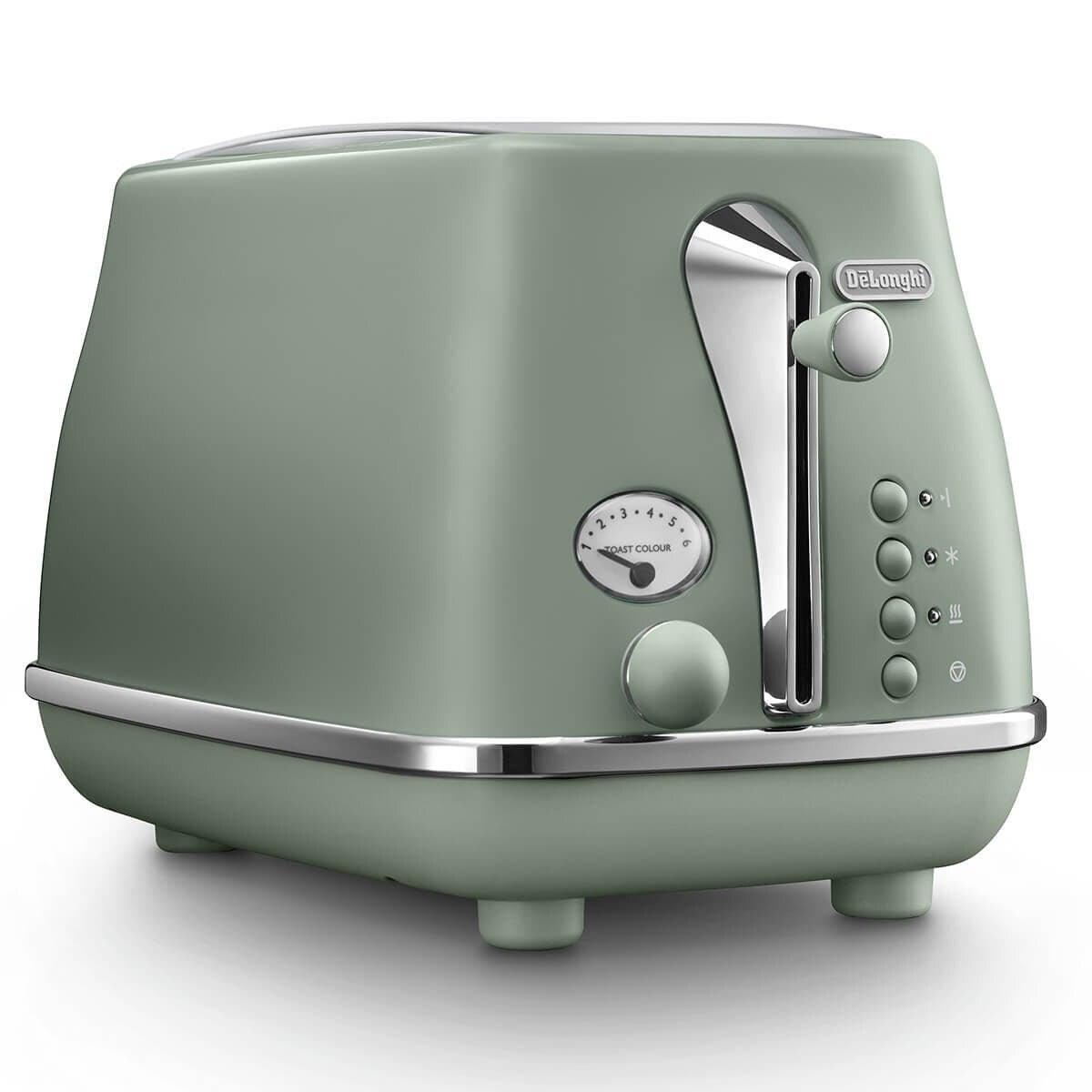 DeLonghi Icona Capitals 2 Slice Toaster - Vienna Green, Electronic Browning Control - CTOC2003MG