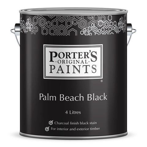 Porter S Paints 4L Palm Beach Black Timber Stain - Charcoal Black - Water-Based - SuperSaverAU - view 1