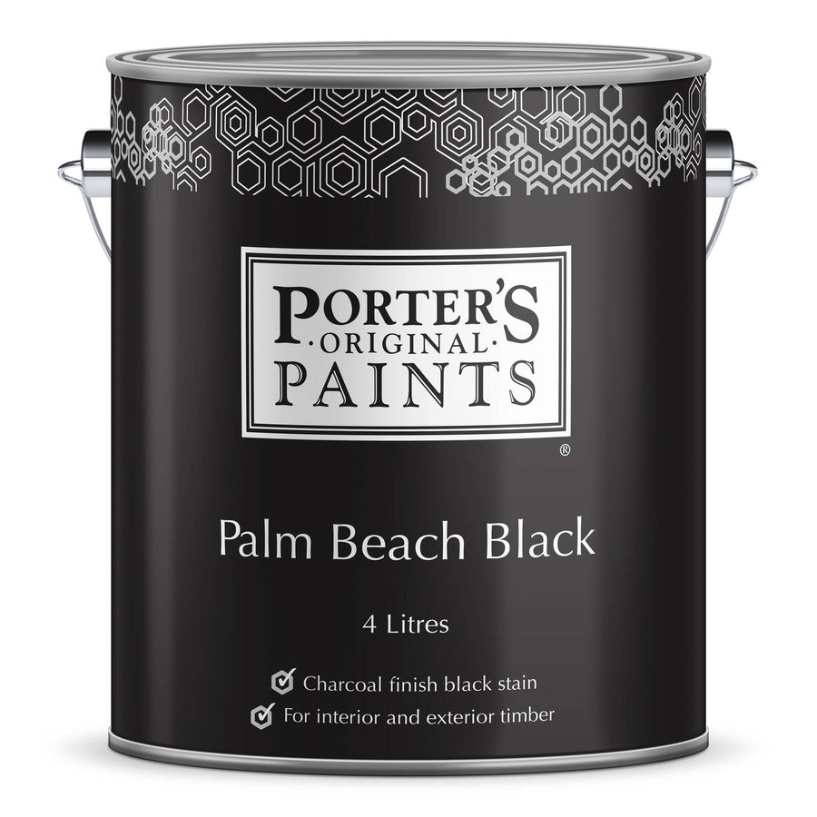 Porter's Paints 4L Palm Beach Black Timber Stain, Matte, UV Resistant, Indoor & Outdoor
