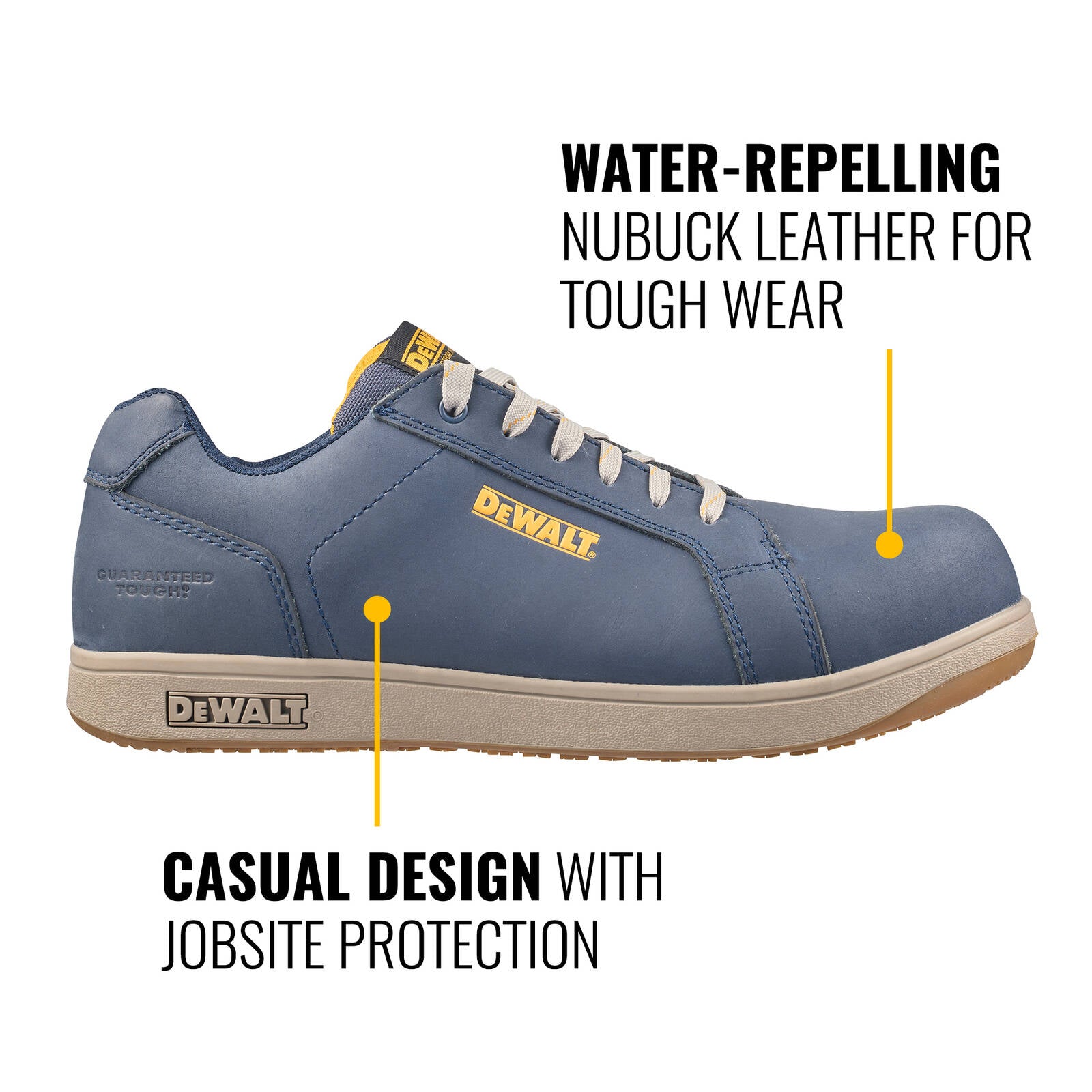 DeWALT Navy Milbank Composite Toe Safety Work Shoe Size 10 - Water Resistant Nubuck, SRC