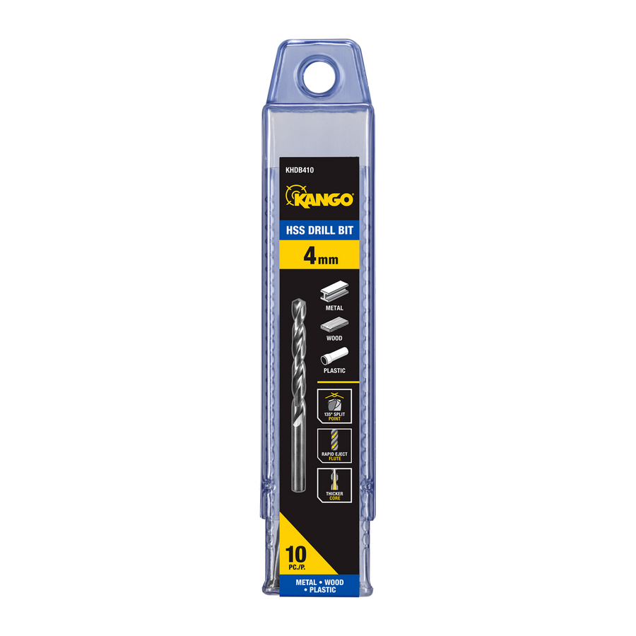 Kango 4mm HSS Drill Bit 10 Pack - Precision Drilling - Durable Design - SuperSaverAU - view 1