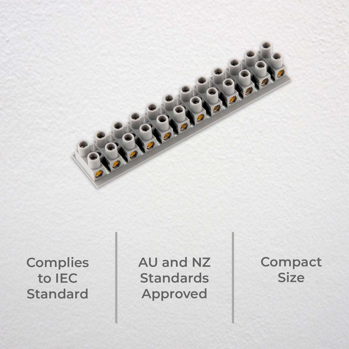 Deta 12 Terminal Connector Strip - 20A - Polypropylene - Compact Design - SuperSaverAU - view 2