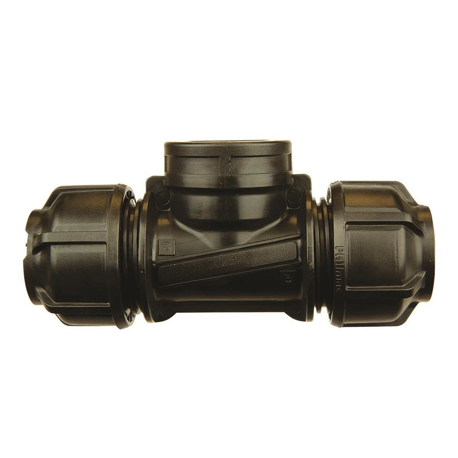 Philmac Metric Pipe Tee 16mm x 16mm Poly x Poly x BSP Durable Fitting - SuperSaverAU - view 1