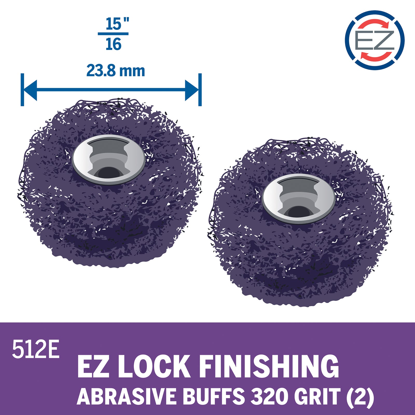 Dremel 320 Grit EZ Lock Finishing Abrasive Buffs, 2 Pack