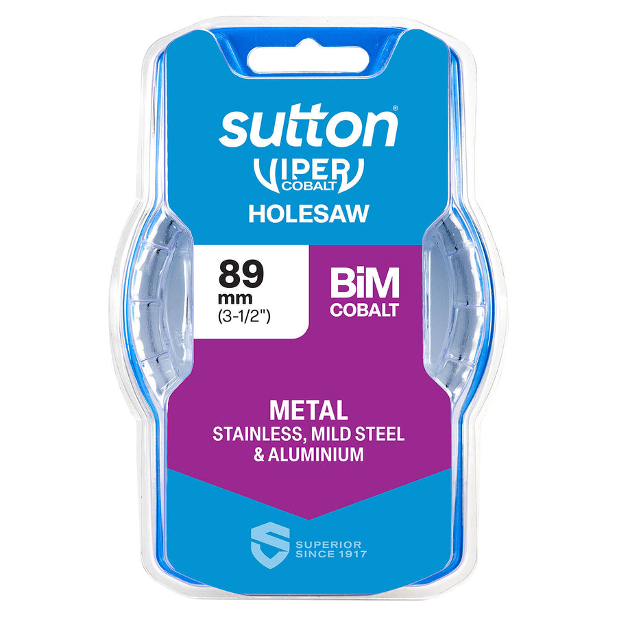 Sutton Tools 89mm Viper Cobalt Bi-Metal Holesaw, 32mm Drilling Depth