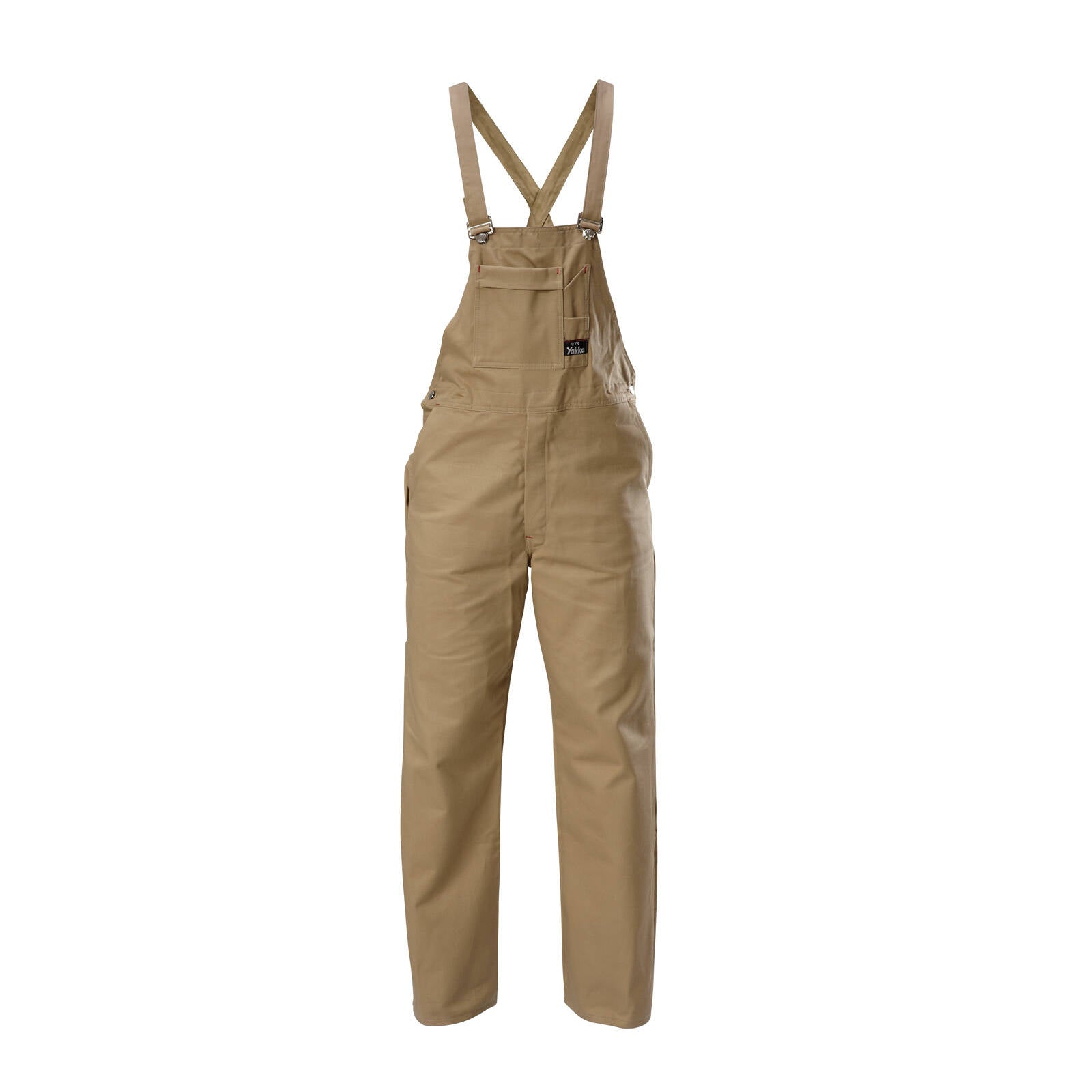 Hard Yakka Men's Khaki Bib & Brace Overalls, 290gsm Cotton Drill, Size 92