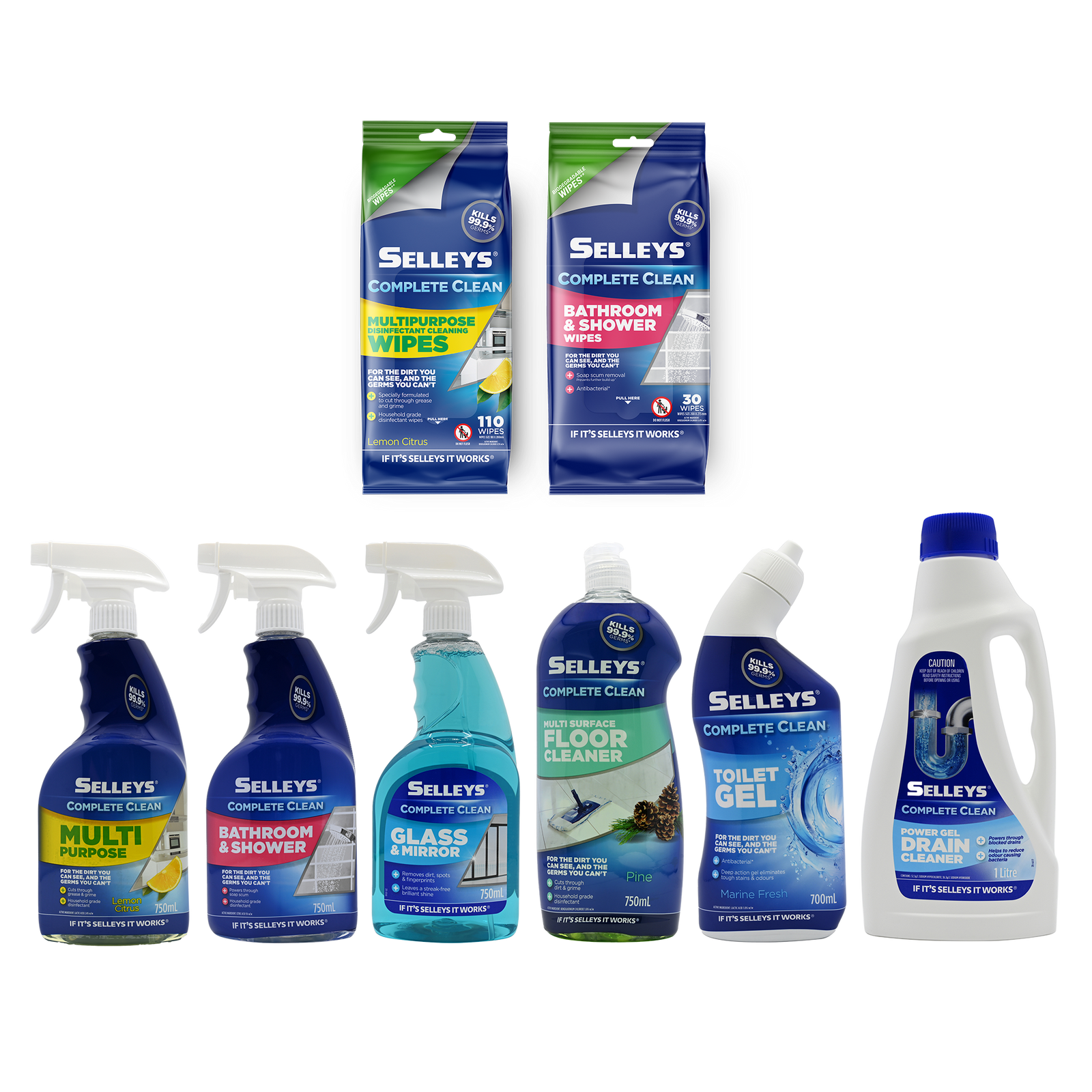 Selleys Complete Clean Bathroom and Shower Wipes - 30 Pack