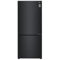 LG 420L Bottom Mount Fridge - Matte Black Doors, Door Cooling, Frost Free - GB-455MBL