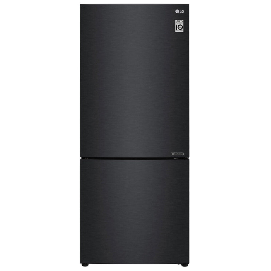 LG 420L Bottom Mount Fridge - Matte Black Doors, Door Cooling, Frost Free - GB-455MBL