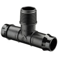 Pope 19mm x 15mm BSP Male Barbed Threaded Tee Black Irrigation
