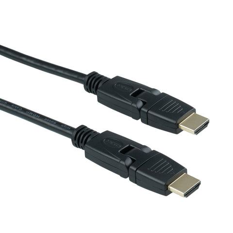 Antsig 2m Black HDMI Rotate or Swivel Cable Gold Plated