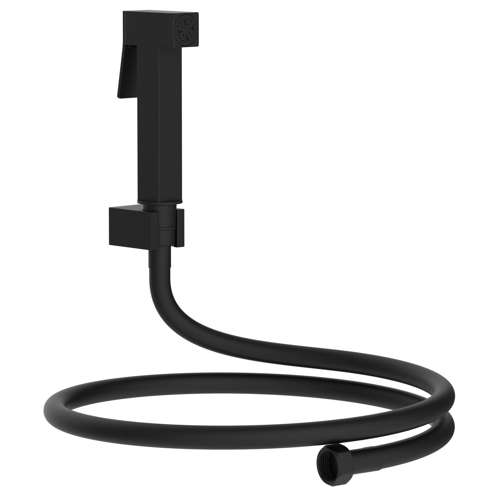 evekare 1.2m Matte Black Square Bidet Spray with Holder Lead Free