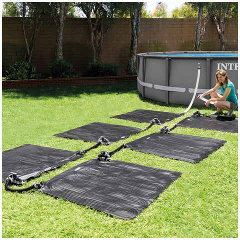 Eco Solar Pool Heater Mat 1.2m x 1.2m, UV Stabilised PVC with Bypass Valve and Hose by Intex