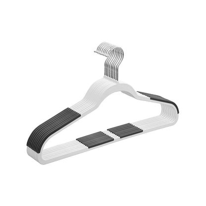 Practa White Anti Slip Plastic Hangers 10 Pack - 60mm x 240mm x 450mm - Durable