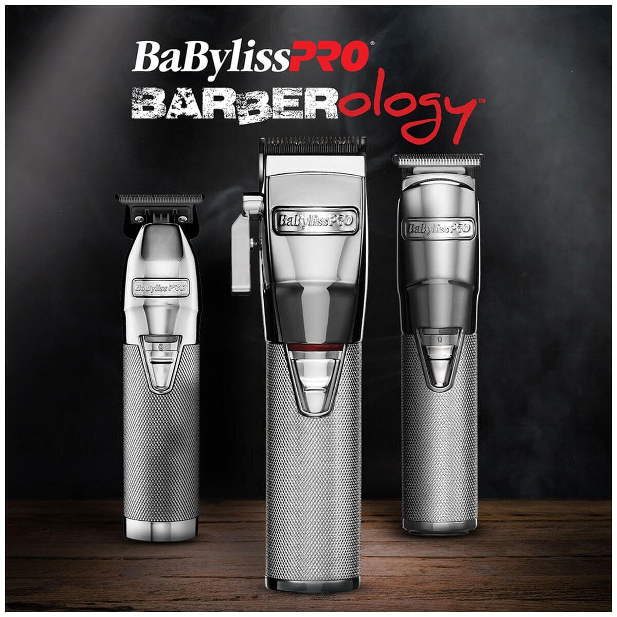 BaBylissPRO Silver FX Cord/Cordless Trimmer - Silver - 6000rpm Motor, Zero Gap Blade, 4 Combs - 900756