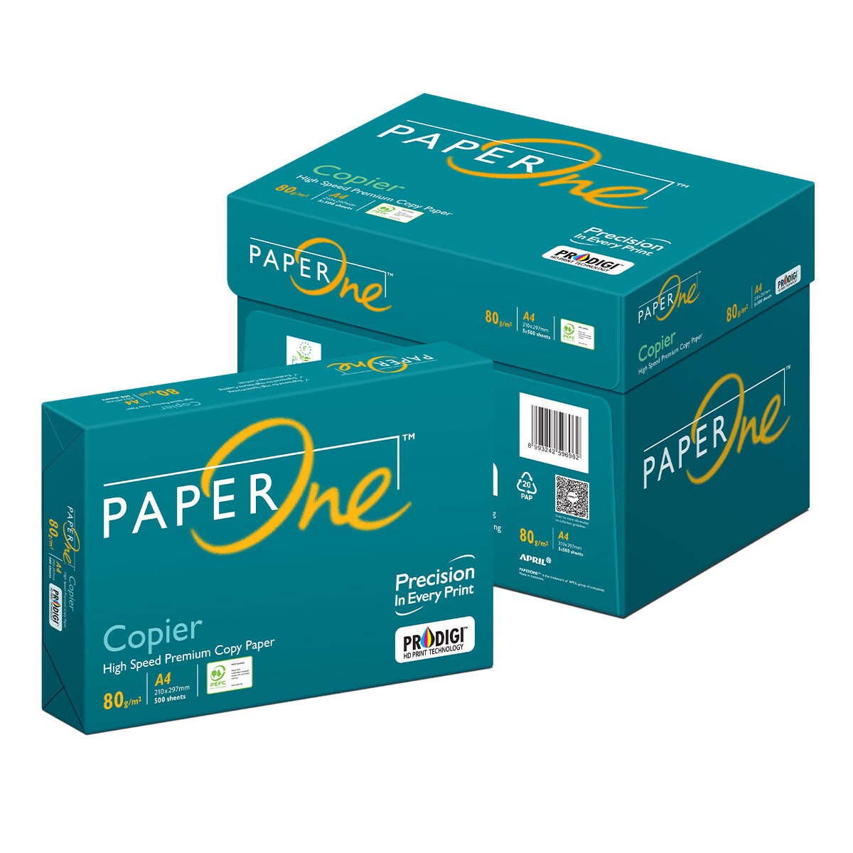 Paper One Green 80gsm A4 Printer Paper Colorlok High Smoothness