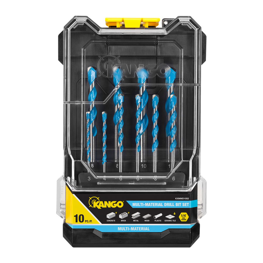 Kango 10 Piece Multi Material Drill Bit Set - 1/4" Shank - 3mm to 10mm - Durable Carbide Tips - SuperSaverAU - view 1