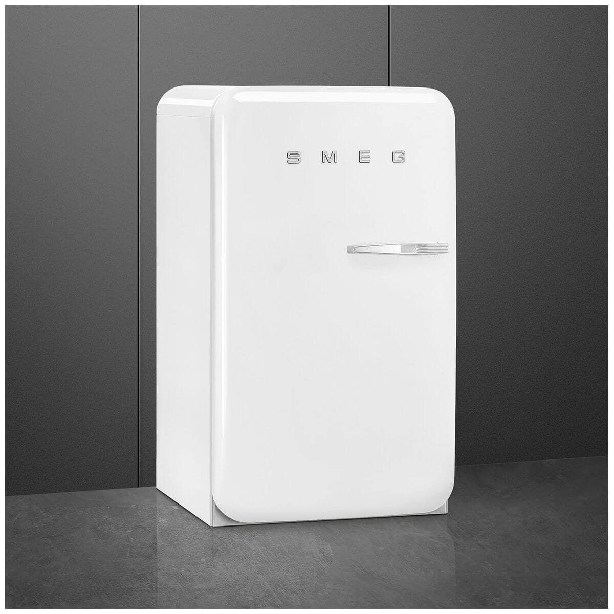 Smeg 50s Retro Style Happy 135L bar fridge - left hinge, white, 6 star energy rating - FAB10HLWH6