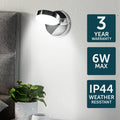 Brilliant Chrome Raxi Adjustable LED Vanity and Wall Light 22444/15