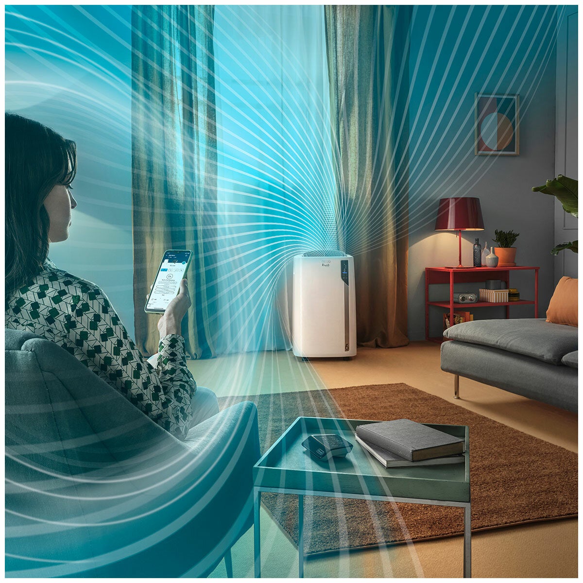 Wi-Fi Smart Portable Air Con 2.9kW with Dehumidifying Mode and Window Kit, De'Longhi PACEL112CSTWIFI — image 7